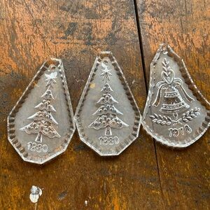 Vintage Clear Christmas Ornaments Set